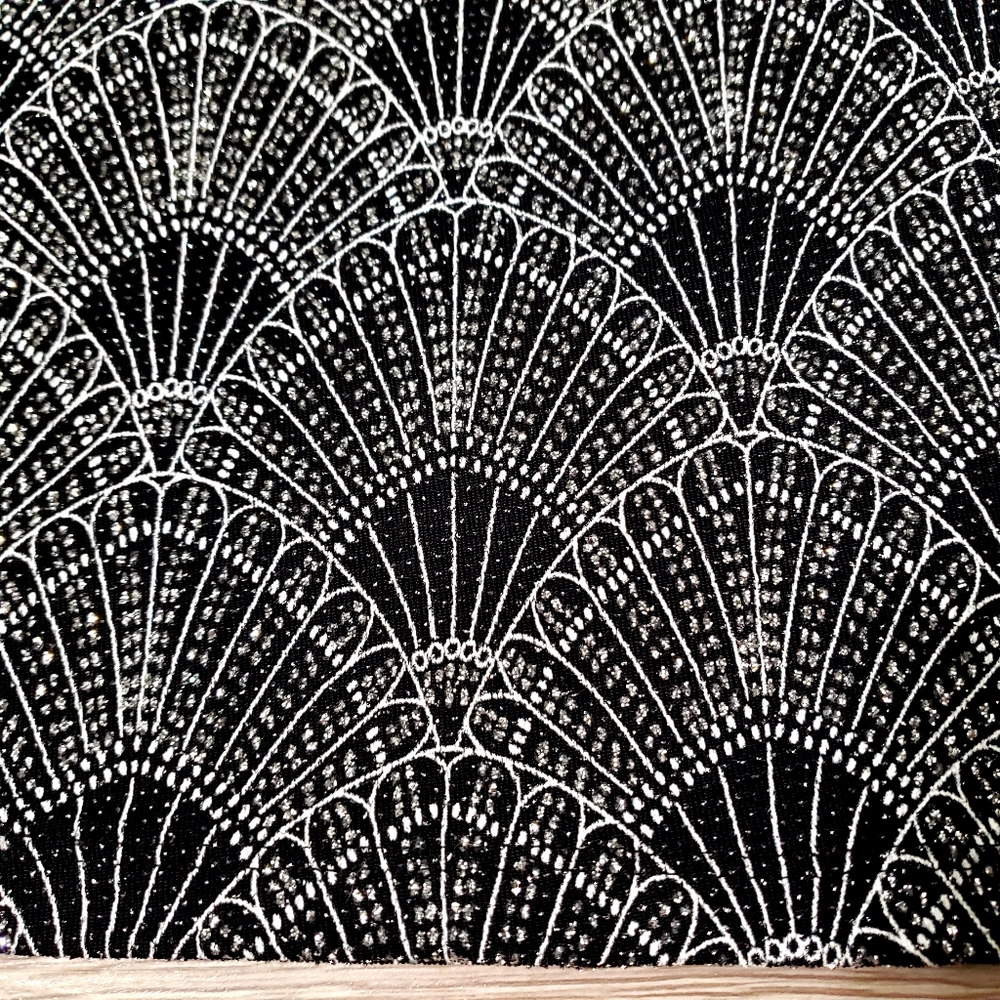 H&M black and silver shimmer sparkle retro skirt size Small glam New Years party - Picture 5 of 8